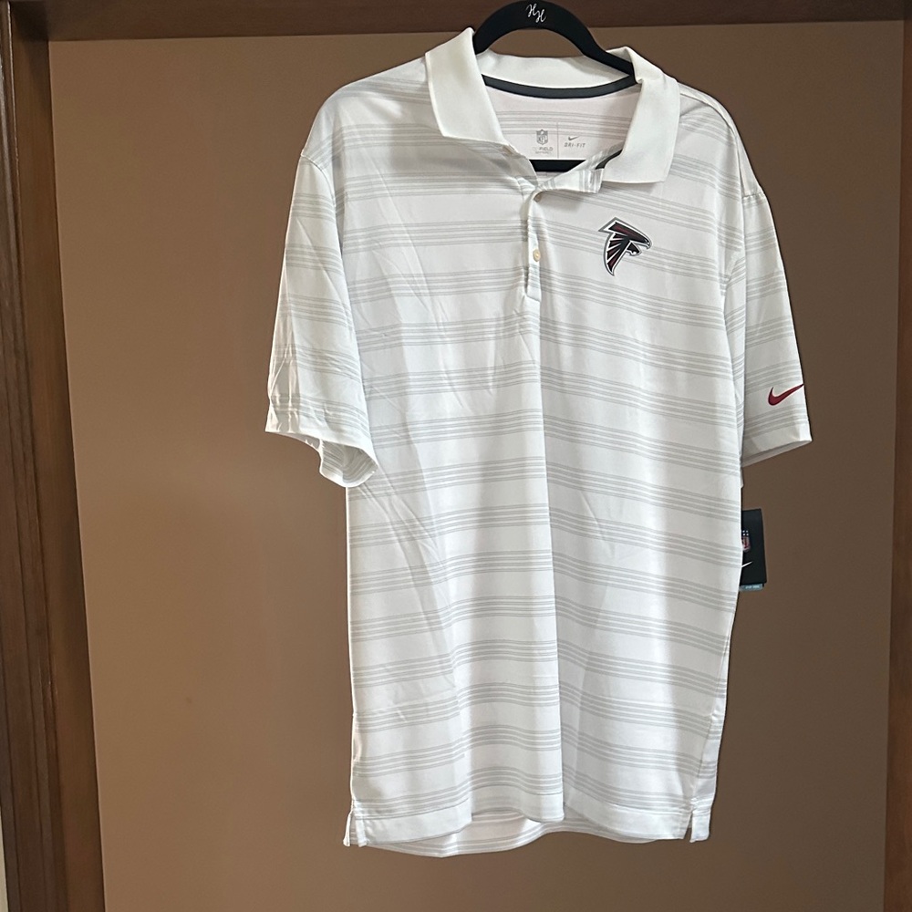 Atlanta Falcons Nike White Striped Men's Polo Shirt